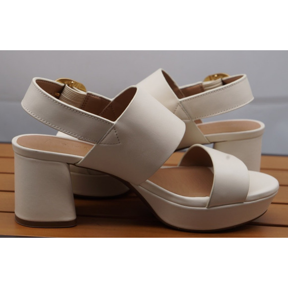 Aerosoles Women's US 7M Camera Platform Sandal Eggshell Leather - Picture 8 of 13